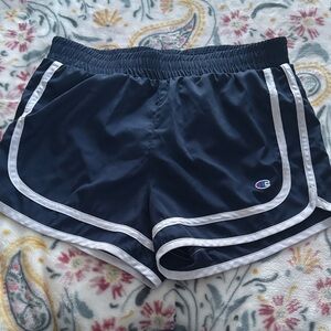 Champion Women's Athletic Shorts in Navy and White